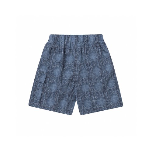Dior Unisex Kids Lattice Print Quick-Dry Beach Shorts