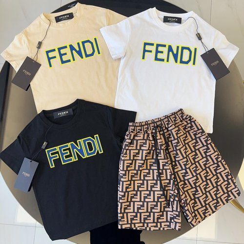 Fendi High-end Unisex Kids Cotton Set Comfy & Stylish