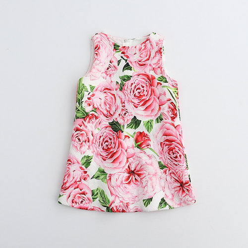 D & G Girls High-End Floral Jacquard Dress