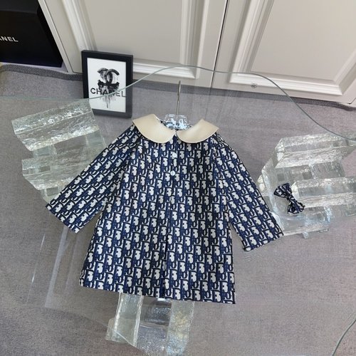 Dior Girls Satin Peter Pan Collar Dress, Cute & Comfy