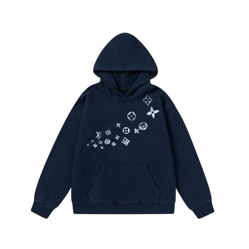 LV Unisex Kids Thick Fleece Hoodie, Cool Print, Oversized 380g Cotton Comfortable 