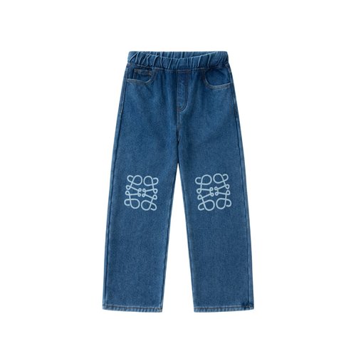 Loewe Unisex Kids Fleece-Lined Logo Print Jeans 