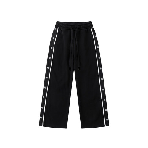 Loewe Kids Fleece-Lined Wide-Leg Pants with Side Webbing