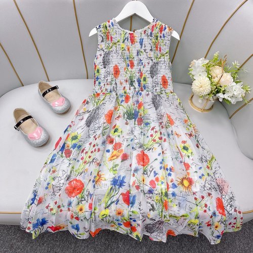 Dior Girls Spring Summer Floral Tulle Dress