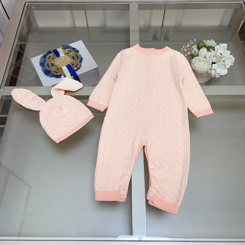 Fendi Soft Knit Baby Onesie & Swaddle Set