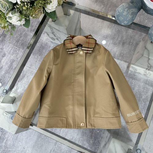 Burberry Premium Kids Cotton Outerwear British-American Style 