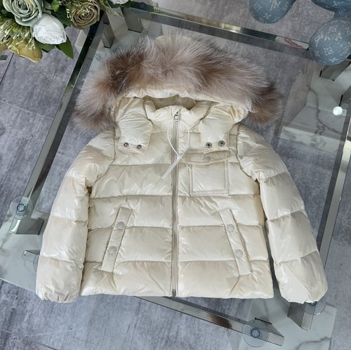 Moncler Kids Premium Down Jacket with Fur Collar, Lightweight & Warm 