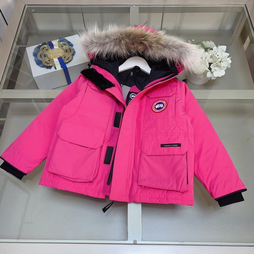 Canada Goose Stylish Kids Goose Down Jacket Set with Detachable Fur Trim