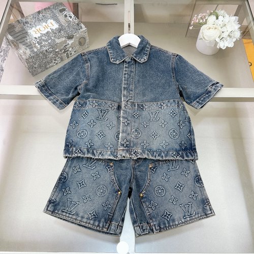 LV Kids Denim Set with Floral & Cotton Details (Spring/Summer)