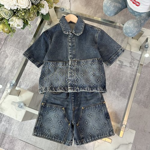 LV Kids Denim Set with Floral & Cotton Details (Spring/Summer)