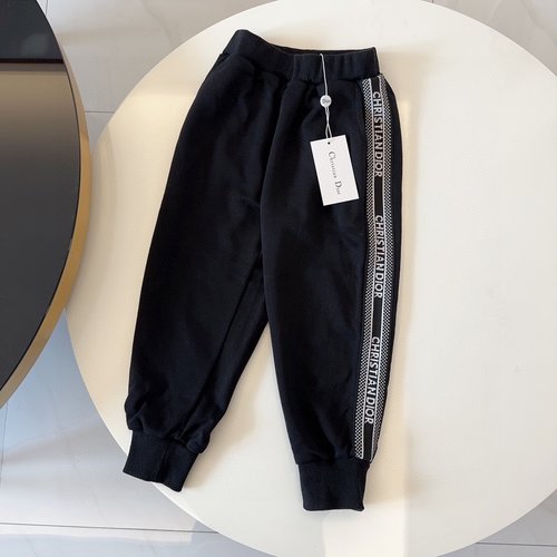 Dior Kids High-End Sweatpants, 100 Cotton Terry, Comfortable & Stylish 