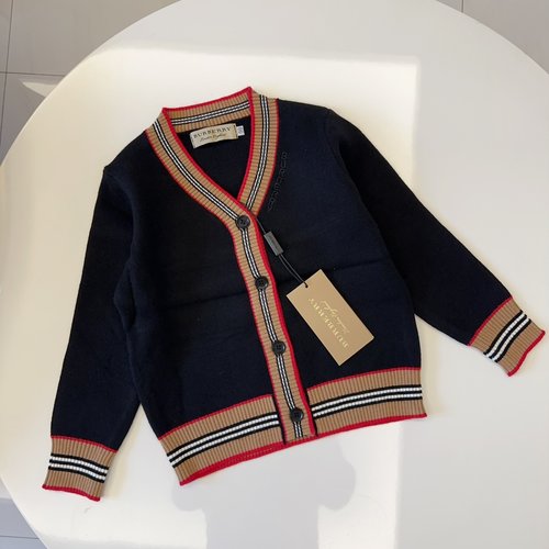 Burberry Unisex Kids Embroidered Letter Cardigan