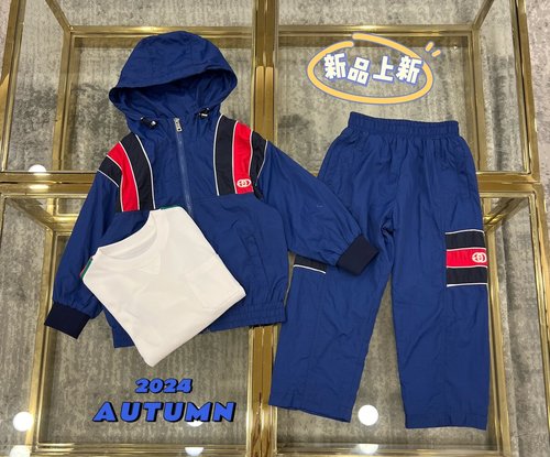 Gucci Kids 3-Piece Preppy Athletic Set (Hooded, Color-Block)