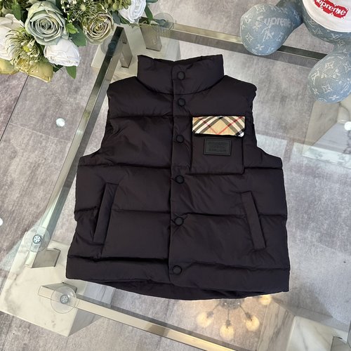 Burberry Kids Down Vest, Unisex, Comfortable & Stylish, 90 White Duck Down