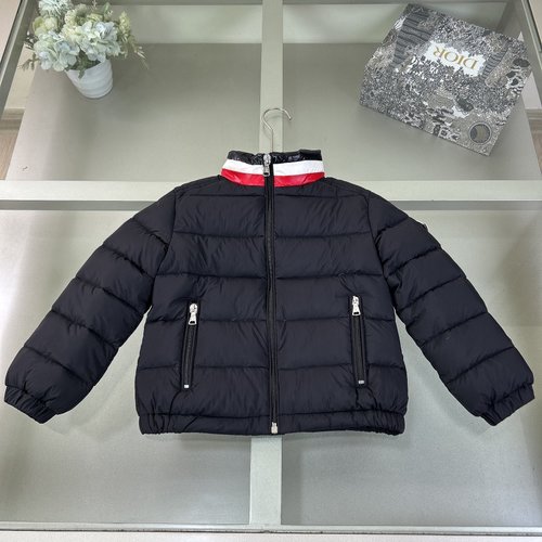 Moncler Kids Color-Collar Electric Blue Lightweight Down Jacket 