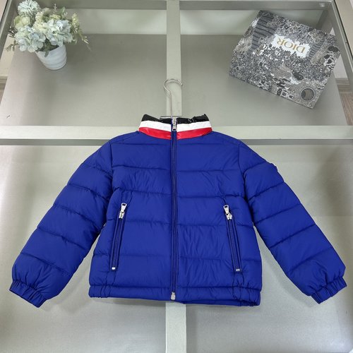 Moncler Unisex Kids Electric Blue Color Collar Down Jacket 