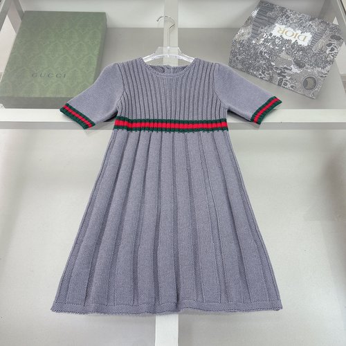 Gucci Girls High-End Wool Knit Dress, Comfortable & Stylish 