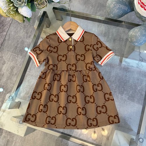 Gucci Girls Polo Collar Dress, 100 Cotton Comfortable Stylish