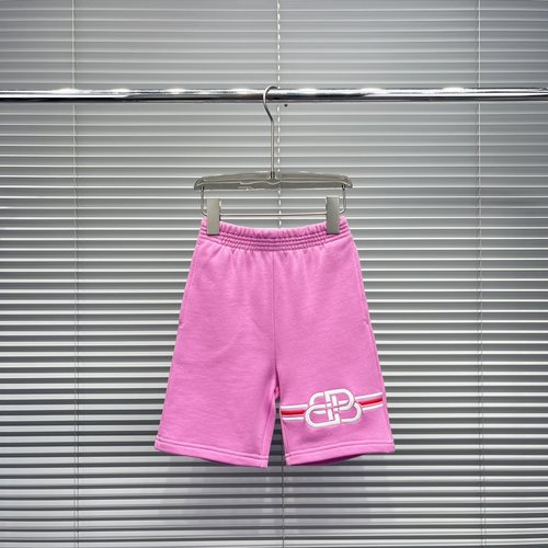Balenciaga Unisex Kids Cotton Shorts with Double B Embroidery
