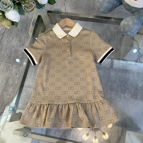 Gucci Girls Cotton Polo Collar Dress