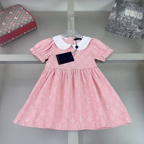 LV Girls Classic Puff Sleeve Dress - Comfortable & Stylish 