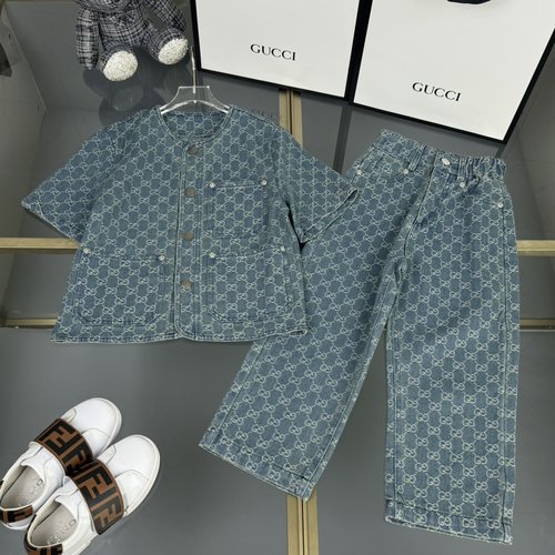 Gucci Kids Jacquard Embroidered Denim Set