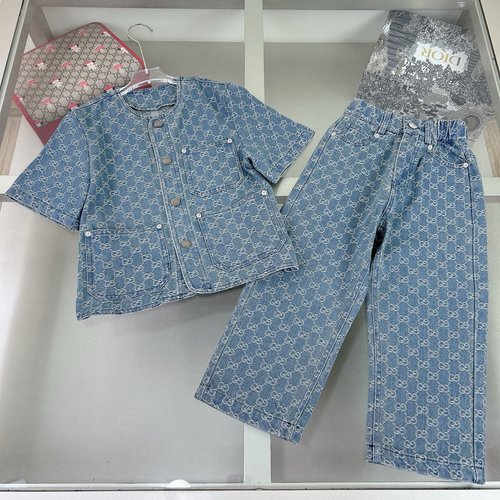 Gucci Kids Jacquard Denim Set (Top & Pants) - Comfortable & Stylish