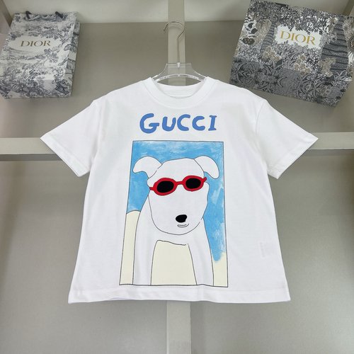 Gucci Kids Cotton T-Shirt with Flocked Foam Print