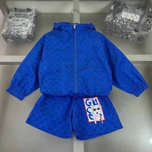 Gucci Kids Full Logo Print Sunscreen Tracksuits Set