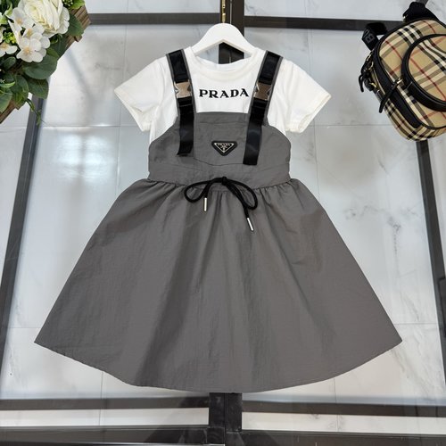 Prada Girls Premium Cotton Skirt Set 