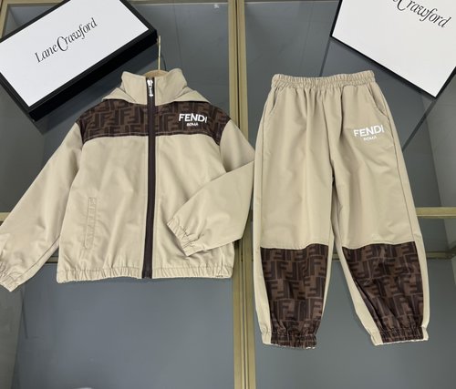 Fendi Unisex Kids Hooded Zip Sweatshirt & Pants Set 