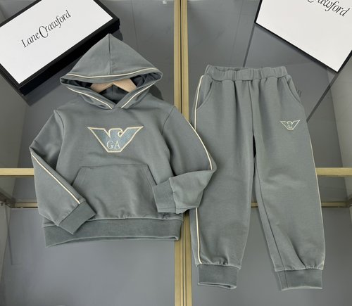 Armani Unisex Kids Premium Cotton Set with Logo Embroidery