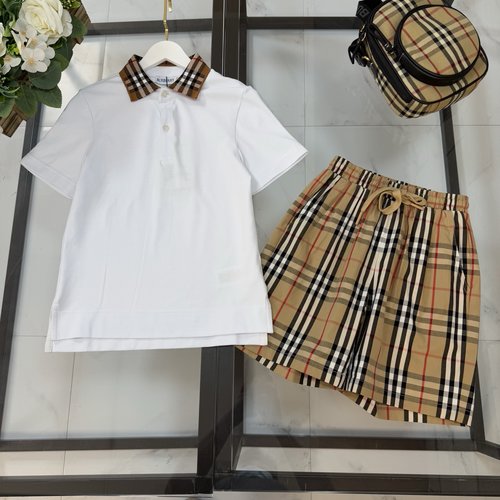 Burberry Unisex High-End Cotton Kids Set 