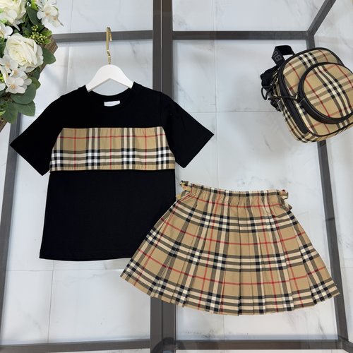 Burberry Girls Premium Cotton Skirt Set 