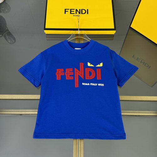 Fendi Unisex Kids Cotton T-Shirt Monster Print Comfortable Stylish