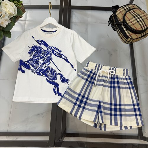 Burberry Unisex Kids Cotton Blend Shorts Set