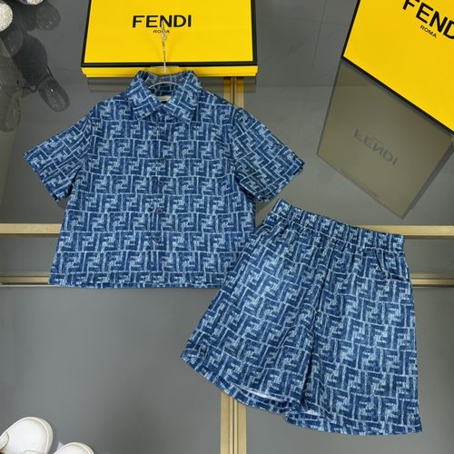 Fendi Kids Jacquard Print Linen Blend Set