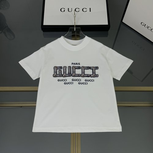 Gucci Unisex Kids High-End Cotton T-Shirt with Velcro DIY Letters