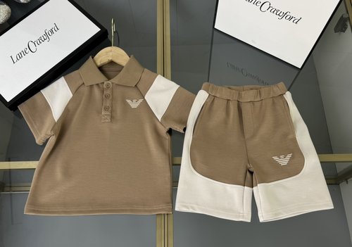 Armani Unisex Kids Premium Cotton Set with Embroidered Logo & Stylish Comfort