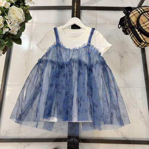 Dior Girls Dress Set with Polyester Tulle & Cotton Lining