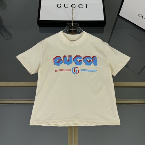 Gucci High-end Unisex Kids 3D Printed Cotton T-shirt