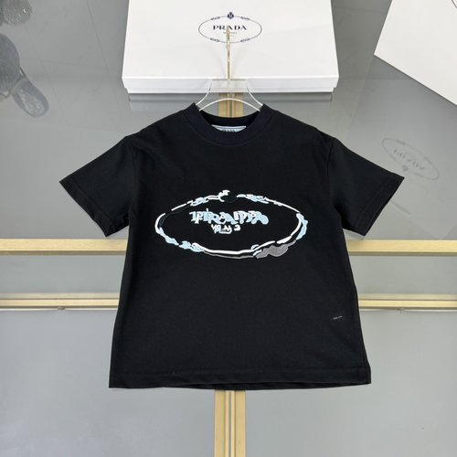 Prada Kids Cotton T-Shirt with 3D Foam Letter Print 