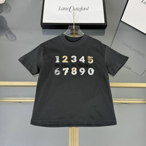 Maison Margiela High-End Unisex Kids Cotton T-Shirt Jelly Print 