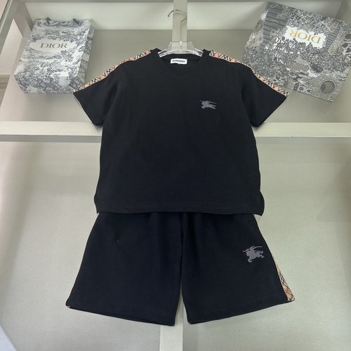 Burberry Kids Plaid & Knight-Embroidered Cotton Set 