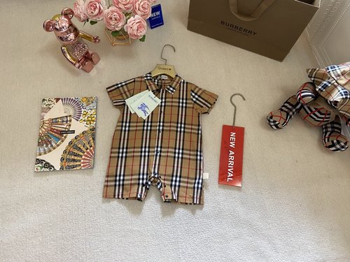 Burberry Premium Baby Romper for Boys & Girls, Cotton Woven Comfortable Stylish
