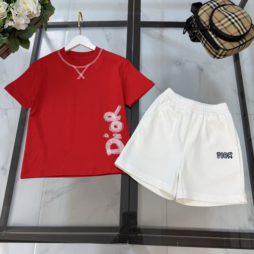 Dior Unisex Kids Full-Print Flocked Outfit Set 
