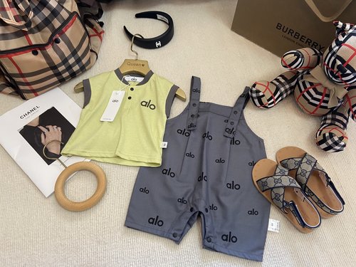 Alo Toddler Boys 2-Piece Outfit: Top & Overalls, Premium Cotton