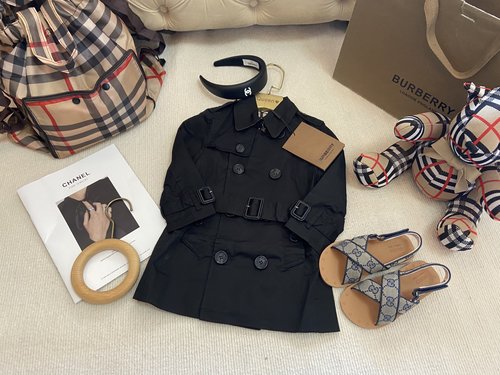 Burberry Kids Unisex Cotton Trench Coat, Comfortable & Stylish