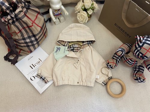 Burberry Kids Cotton Windbreaker Jacket, Comfortable & Stylish