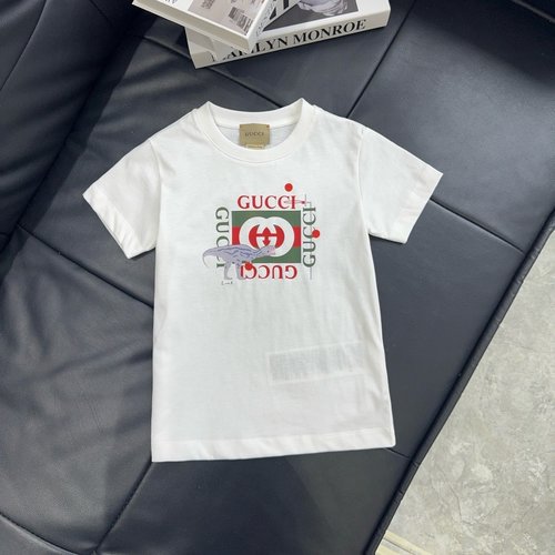 Gucci Kids Boys & Girls Dinosaur Double G Stripe Logo T-Shirt